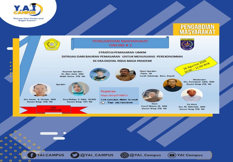 Pengabdian Masyarakat Online "Strategi Pemasaran UMKM Ditinjau Dari Bauran Pemasaran Untuk Menunjang Perekonomian Di Era Digi
