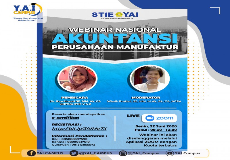 Webinar Nasional, dengan Tema "AKUNTANSI PERUSAHAAN MANUFAKTUR"